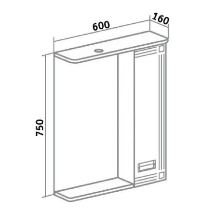 Зеркало со шкафом Runo Карат 60 4620750024642 с подсветкой Белое