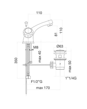 Смеситель для раковины Fiore ASTRO 14CR0122, хром, артикул 14CR0122