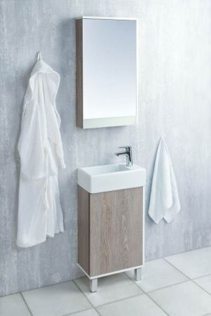 Тумба под раковину АКВАТОН ЭММА 44,8 1A221601EAD80 (напольная, белый/дуб наварра), шт, артикул 1A221601EAD80