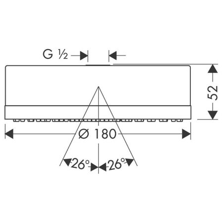 AX Citterio Верхний душ Ø 180 мм, без держателя, ½’, цвет: хром, артикул 28489000
