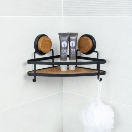 Полка металличеcкая угловая FIXSEN MAGIC  FX-940B-1, черный/коричневый, артикул FX-940B-1