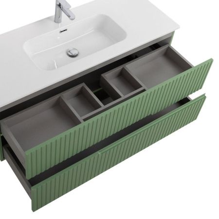 DUET-N База под раковину подвесная с двумя выкатными ящиками, Зеленый жемчужный, 800x457x500, DUET-N-800-2C-SO-VPR-P, артикул DUET-N-800-2C-SO-VPR-P