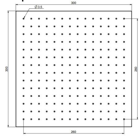 Верхний душ, Fima Carlo Frattini, Showerhead, тип установки-настенный, потолочный, размер душевого диска, мм-300*300, форма-квадратная, держатель-необходимо заказать, материал-латунь, цвет-хром
