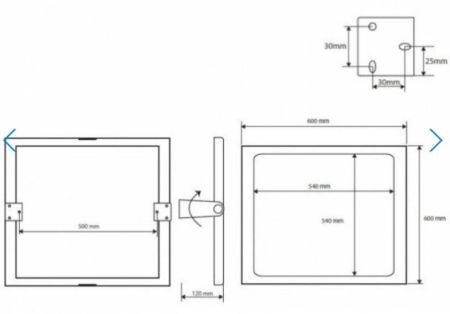 HELP Откидное зеркало, глянец 600х600, артикул 301401041
