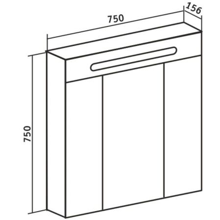 Зеркальный шкаф Runo Парма 75 4620750025854 с подсветкой Белый
