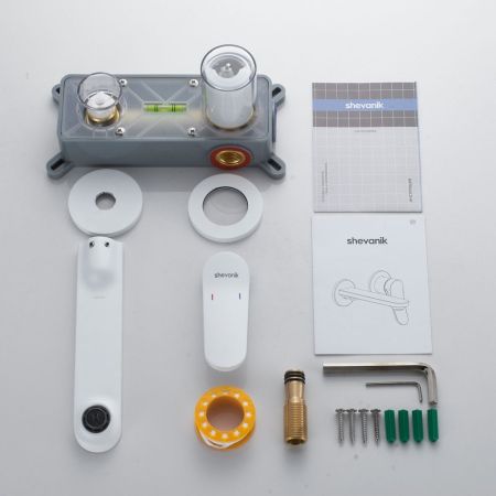 Смеситель для раковины встраиваемый Shevanik S4341C, белый