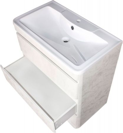 Тумба напольная "Атлантика 80" (3 ящ.), Люкс бетон крем, PLUS