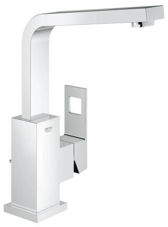 Смеситель для раковины GROHE Eurocube с донным клапаном, высоким изливом и ограничением расхода воды, хром (2313500E) Смеситель для раковины GROHE Eurocube с донным клапаном, высоким изливом и ограничением расхода воды, хром (2313500E)