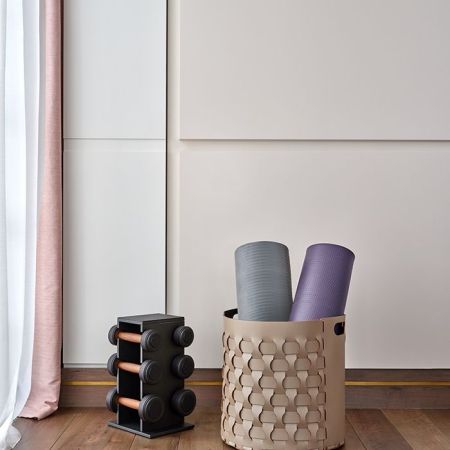 ADJ Круглая корзина Bottega, D40xH40 см., цвет: капучино/шоколад, артикул 1050.04/06