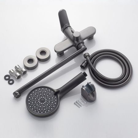 Смеситель для ванны Shevanik S4322T, оружейная сталь