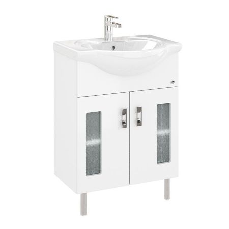 Тумба Onika Кристалл 65 напольная, белая (ум. Байкал 65), артикул 106545