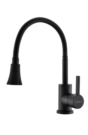 Смеситель для кухни с гибким изливом, артикул: KF 36B, черный