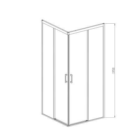 Душевой уголок Soft VSS-3SO900CLGM, 900*900, вороненая сталь, стекло прозрачное, артикул VSS-3SO900CLGM
