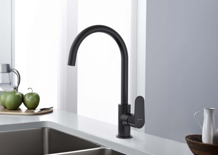 Смеситель для кухни AQUATEK, матовый черный AQ1282MB ОБЕРОН, артикул AQ1282MB