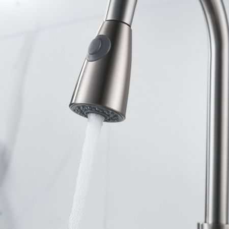 Смеситель для кухни с выдвижным изливом Raffine F213L, сатин