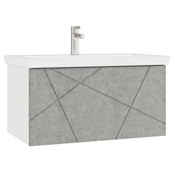 Тумба с раковиной подвесная VIGO Geometry 035 бетон, 80 см