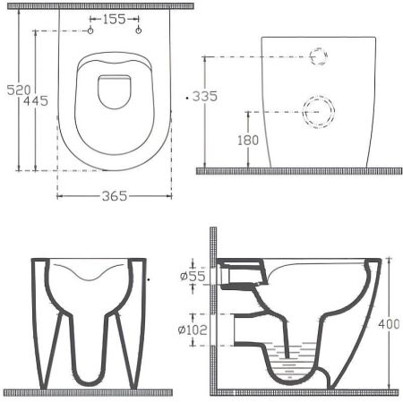Чаша приставного унитаза Allen Brau Reality 4.32004.AN антрацит, артикул 4.32004.AN