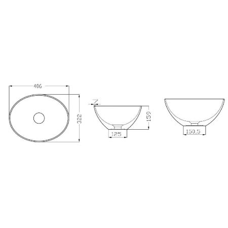 Умывальник GURAL Nova 40,6х32,2 накладной