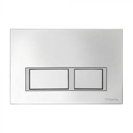 Клавиша смыва, TECE, TeceSpring V, для унитаза, ширина, мм-245, глубина, мм-8, высота, мм-165, тип смыва-двойной, с прямоугольными кнопками, тип управления-механический, материал-пластик, цвет-хром глянцевый, контур клавиш хром матовый, артикул 9940201