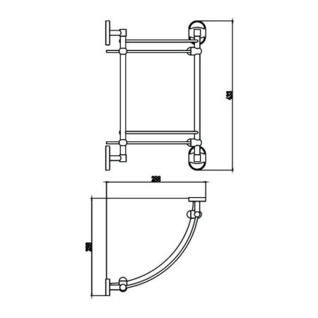 Полка угловая стеклянная Savol S-007073-2, хром, артикул S-007073-2