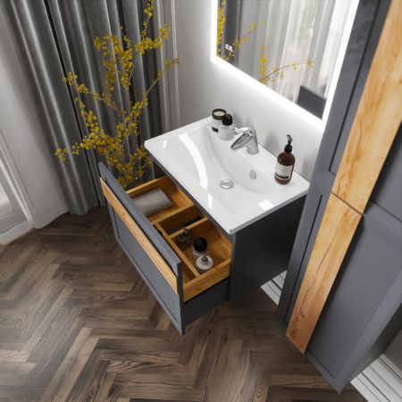 Комплект мебели для ванной Бриклаер БЕРЛИН 70SD, оникс серый, артикул БЕРЛИН 70SD