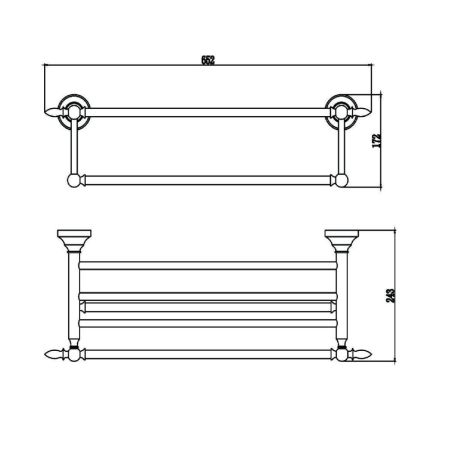 Полка для полотенец Savol S-06844A, хром, артикул S-06844A