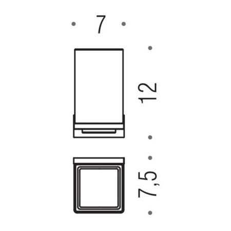 Colombo Look Стакан подвесной, цвет: чёрный матовый/матовое стекло, артикул B1602.NM-VAN