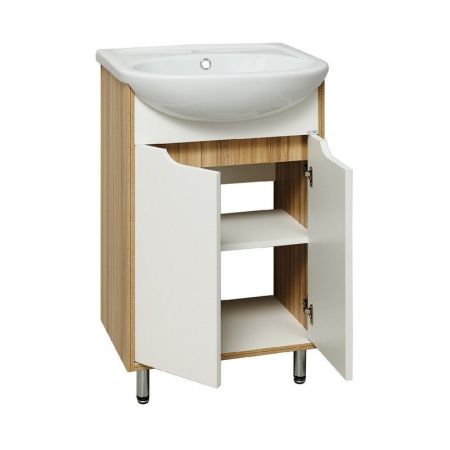 Тумба под раковину Runo Эко 50 4620750025755 Белая Лиственница, артикул 4620750025755