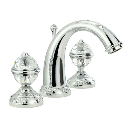 CRISTALIA Смеситель для раковины, на 3 отв., ручки CRYSTAL, хром, артикул 30941