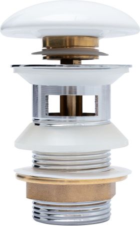 Донный клапан Aquanet белый, с переливом, артикул 00333927