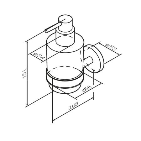 A85A36944 X-Joy, Стеклянный диспенсер для жидкого мыла с настенным держателем, роз. золото, артикул A85A36944