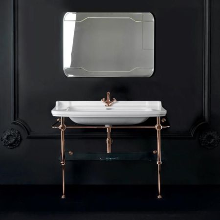 Kerasan Waldorf Раковина керамическая 120х55см, c 1 отверстием под смеситель, белая,  заглушка хром, артикул 4144K1bi/cr*1