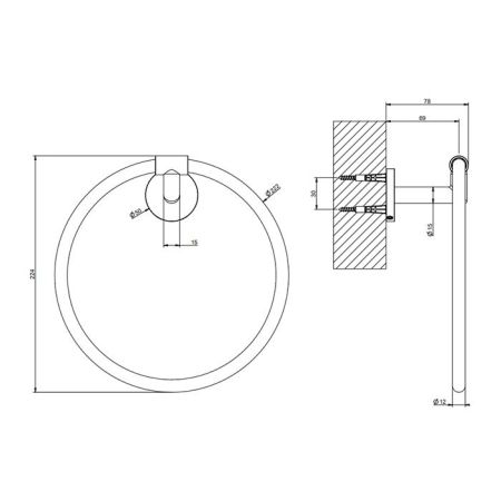 Gessi Tondo Полотенцедержатель-кольцо, цвет: хром