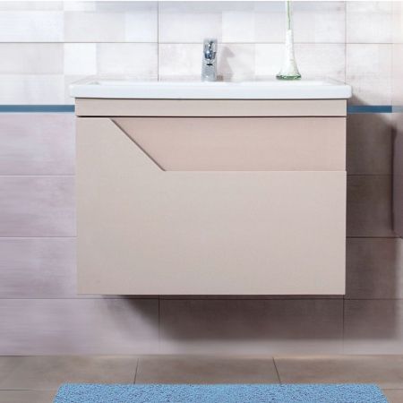 Тумба под раковину подвесная Бриклаер Брайтон бежевый, 70 см, артикул 4627125415814