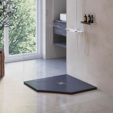 Душевой поддон трапеция RGW ST/T-G Графит (800x800), артикул 16155088-02