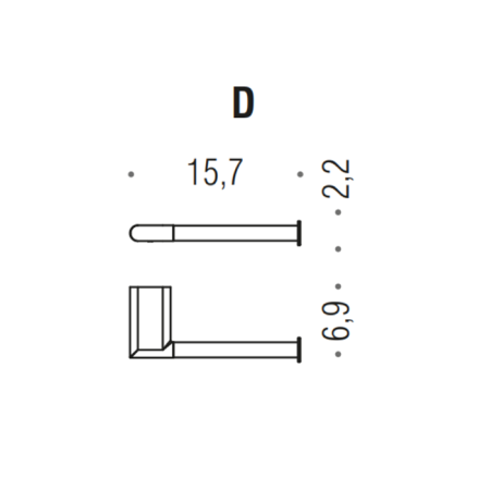 Colombo Mini Держатель т/б правый, цвет: черный матовый, артикул B4008D.NM