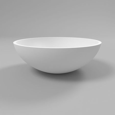 Умывальник WHITECROSS Cornelian D=43 (белый мат) иск. камень, артикул 0714.043043.200