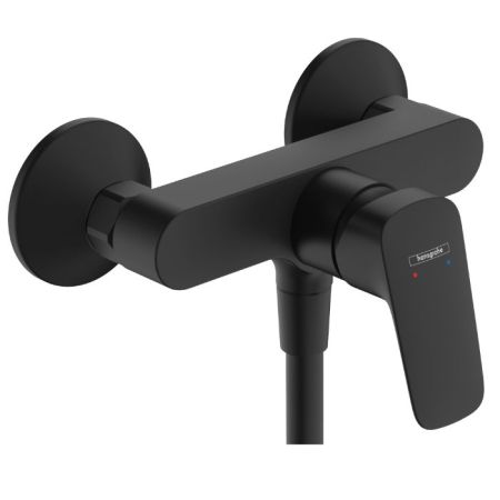 Смеситель для душа, Hansgrohe, Logis, тип открывания воды-однорычажный, тип регулирования воды-керамический картридж, монтаж-настенный, отверстия для монтажа-2, цвет-черный матовый, артикул 71600670