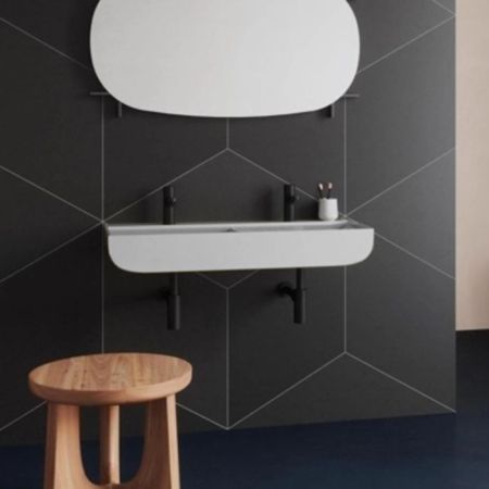 AZZURRA LEUCA Раковина двойная накладная 100х45х14 см, без отв. под смеситель, цвет белый