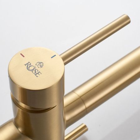 Смеситель для кухни Rose R958G, золотой сатин