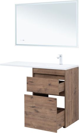 Тумба под раковину Aquanet Токио 58 дуб веллингтон (напольная 2 ящика)