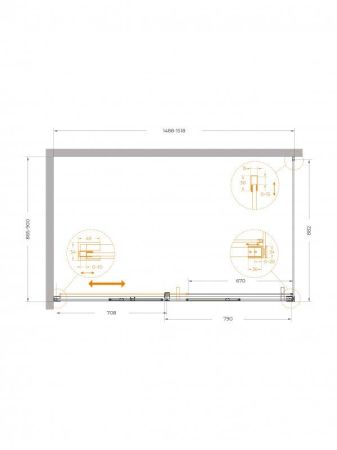 Душевой уголок CEZARES PLANE-AH-1 арт. PLANE-AH-1-140/100-C-CR, артикул PLANE-AH-1-140/100-C-CR
