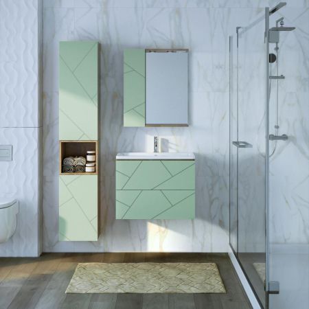 Тумба под раковину подвесная Бриклаер КРИСТАЛЛ фисташковый, 70 см, артикул 4627125417160