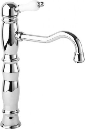 Смеситель Высокий Для Накладной Раковины Venezia-3 Хром (ручка Белая) Opadiris, артикул 