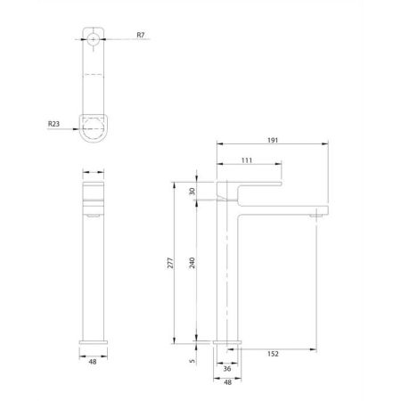 Смеситель для умывальника высокий OMNIRES BARETTI BA7812BL (черный BLM), артикул BA7812BL