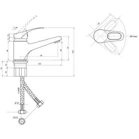 Смеситель для раковины Славен СЛ-ОД-Б10, хром