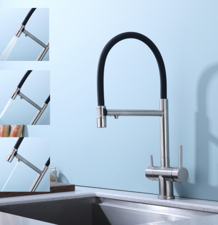 Смеситель для кухни с подключением фильтра Splenka S70.63.05, сатин