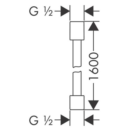 AX Starck Шланг для ручного душа, 1,60 м, ½’, цвет: хром, артикул 28286000