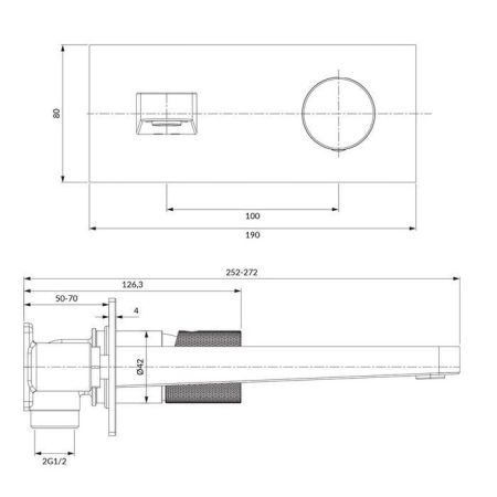 Смеситель для умывальника скрытого монтажа OMNIRES CONTOUR CT8015CR (хром)