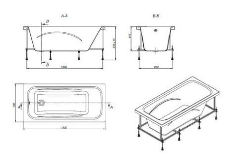 Ванна ROCA LINE (150*70) ZRU9302982 (белый, перелив стандарт.), шт, артикул ZRU9302982
